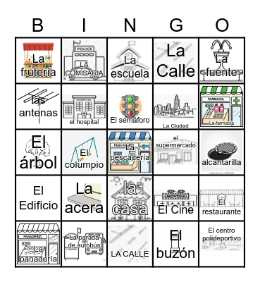 UNIT 2: En La Ciudad Bingo Card