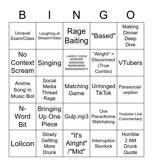 Brandon Bingo Card