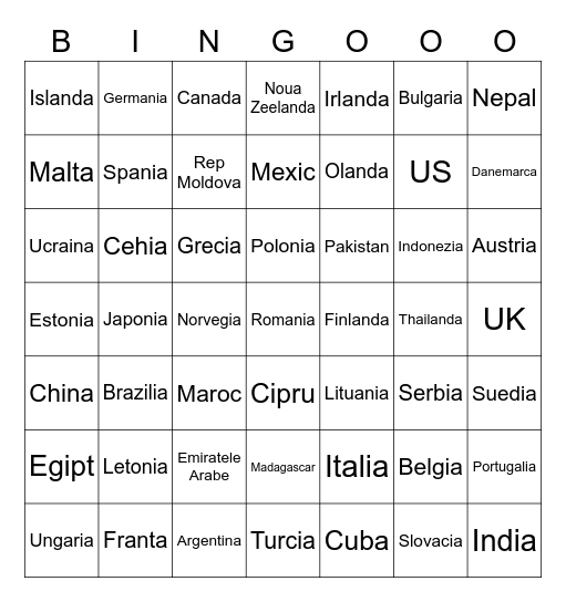 Cultural Bingo Card