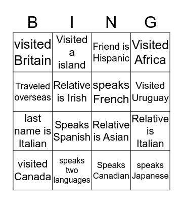 Bingo Card