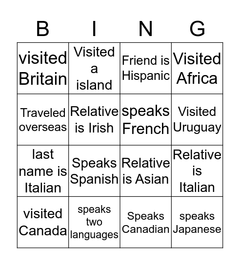Bingo Card