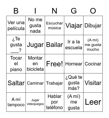 ME GUSTA Bingo Card
