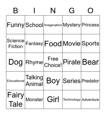 BOOK BINGO! Bingo Card