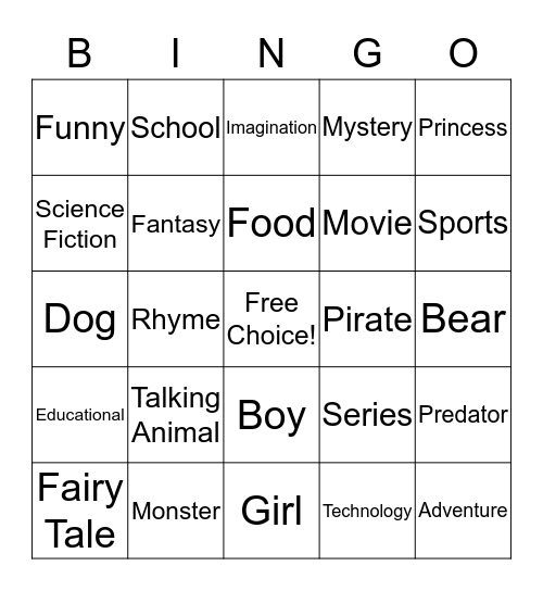 BOOK BINGO! Bingo Card