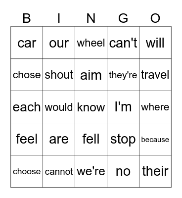 End of the Year BINGO Card