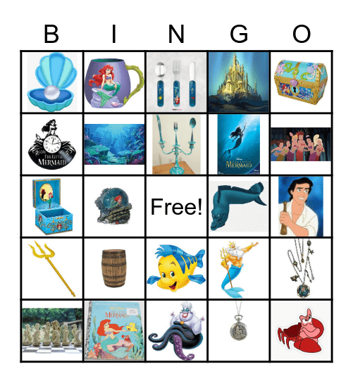 "The Little Mermaid" Bingo Card