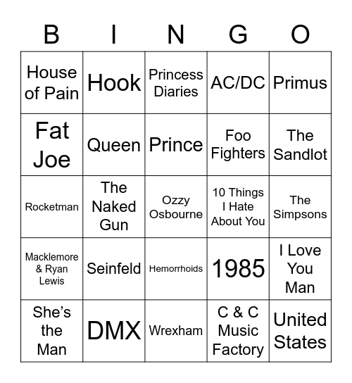 Soccer & Baseball Bingo Card