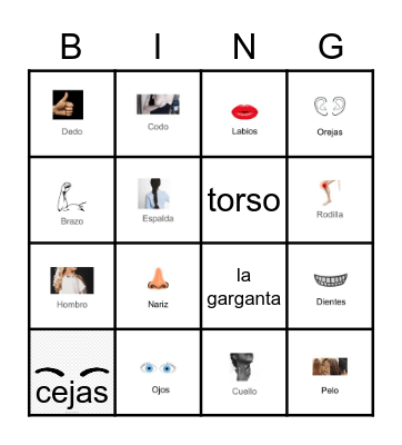 El Cuerpo Bingo Card