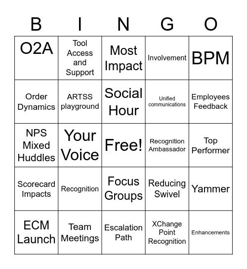 Your Voice Bingo Card