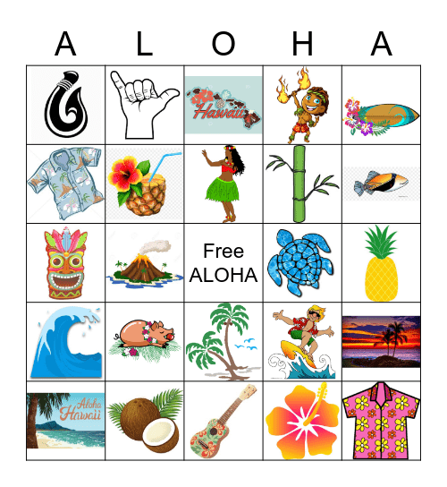 Aloha Bingo Card