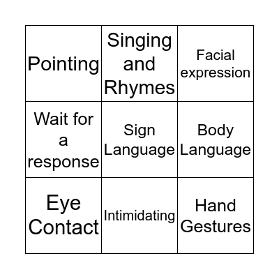 Communication Bingo Card