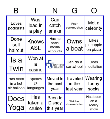 Team Building Bingo Card