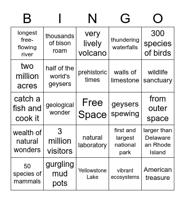 The Magnificent Yellowstone Bingo Card