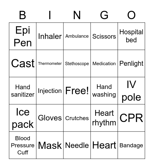 Nursing Bingo Card