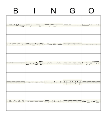 Hamilton Rhythm Bingo Card