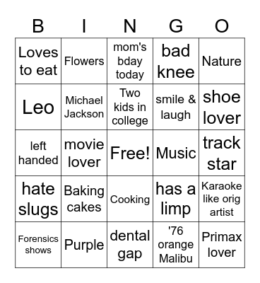 Lakiesha BINGO! Bingo Card