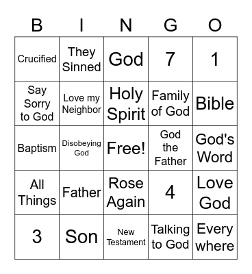 Knowing My Faith Bingo Card