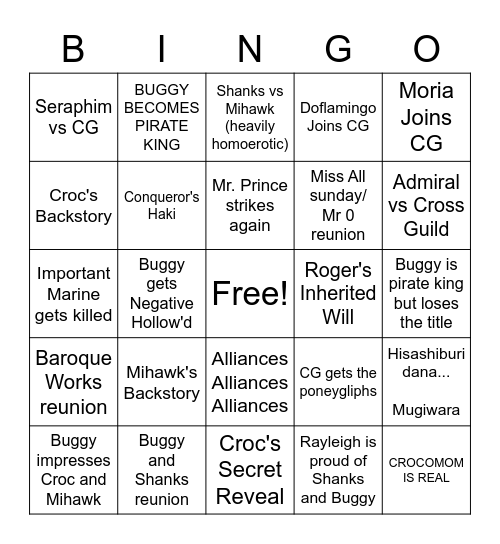 Cross Guild Bingo Card