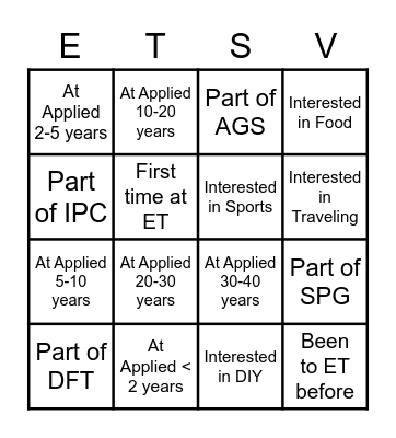 ET Silicon Valley Badge Flag BINGO Card