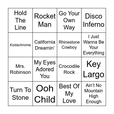 Guardians Speed Round Bingo Card