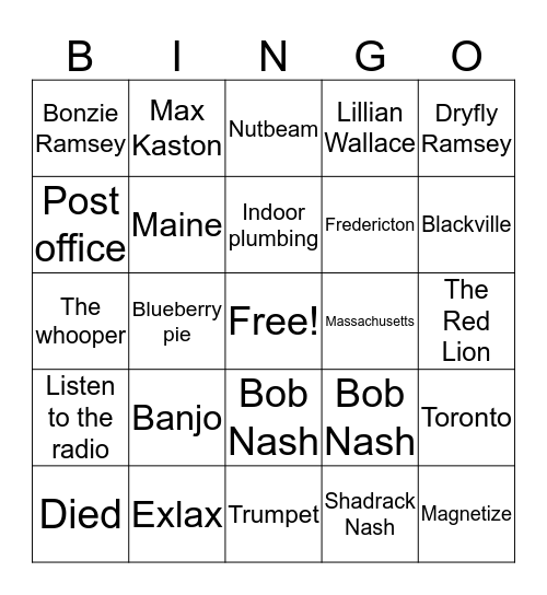 The americans are coming Bingo Card
