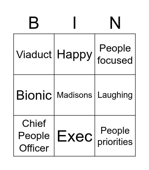 Caroline Bingo Card