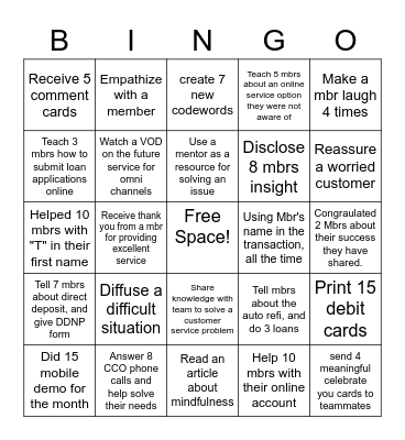 BES BINGO Card
