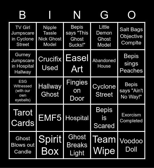Demonologist Bingo! Bingo Card