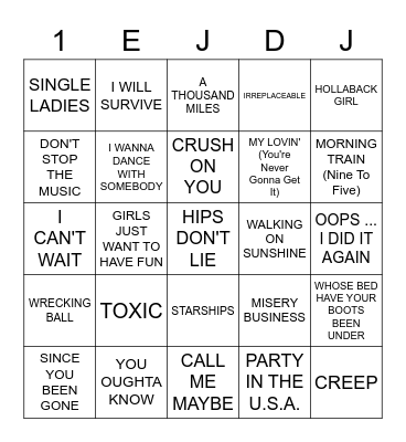 POP PRINCESSES Bingo Card