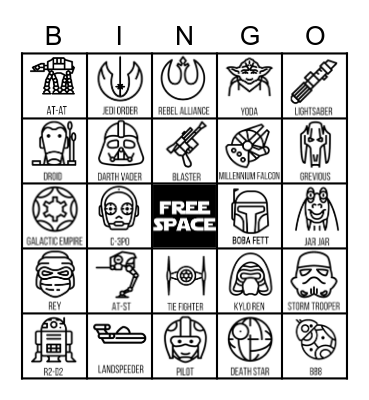 May the B4 - Star Wars Bingo Card