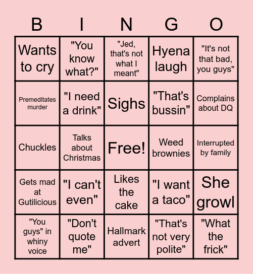 Naynay Bingay Bingo Card