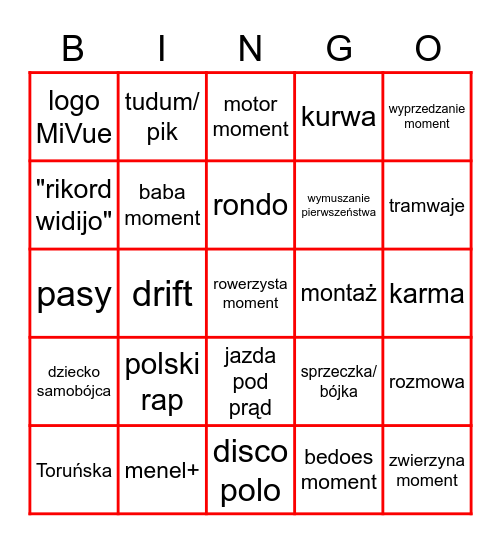 STOP CHAM BINGO Card