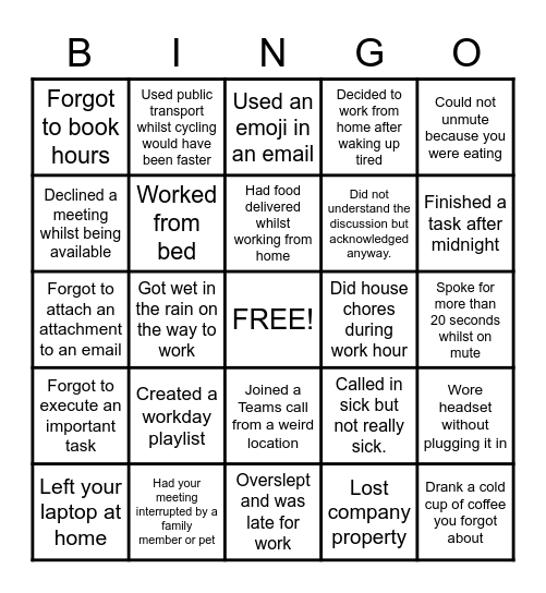 OFFICE Bingo Card