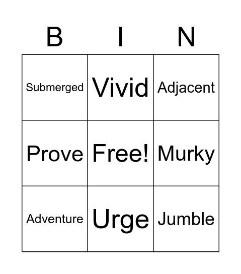 Unit 2 Lesson 3 Bingo Card