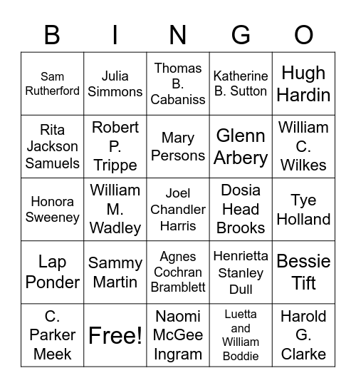 Forsyth Trivia Bingo Card