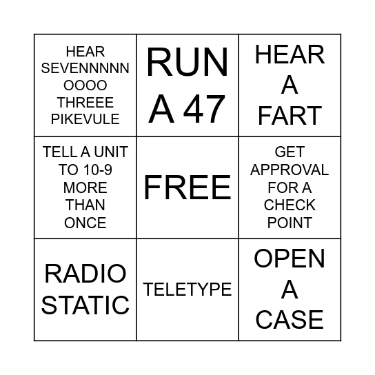 DISPATCH BINGO Card