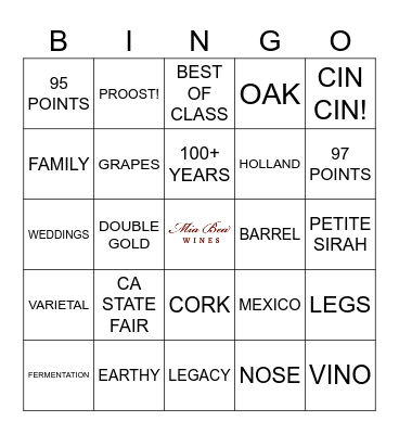 V I N O Bingo Card