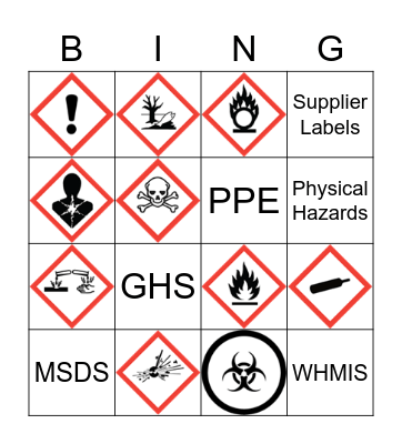 WHMIS Bingo Card