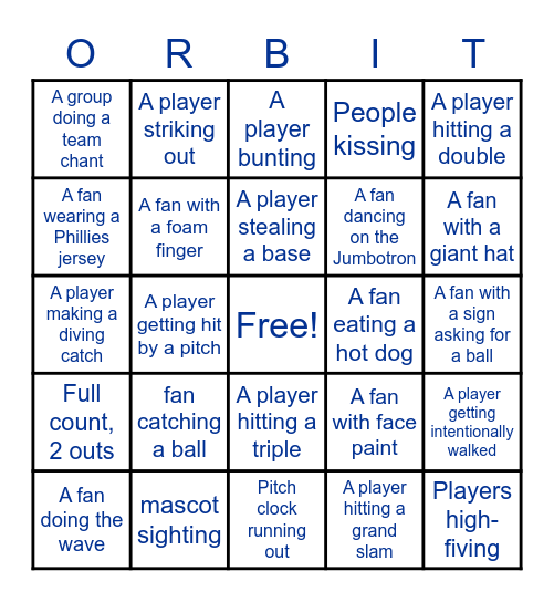 Astros Bingo Card