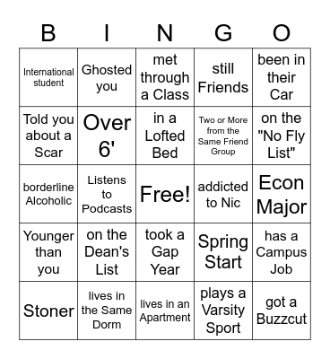 Hook-Up BINGO! Bingo Card