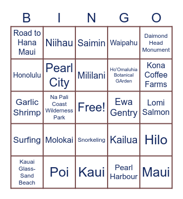 Lets Go Hawaiiiiii, TXEB April 2023 Bingo Card