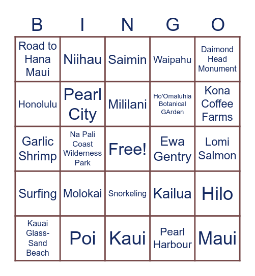 Lets Go Hawaiiiiii, TXEB April 2023 Bingo Card