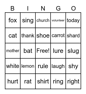 Sound Bingo (for JELL1st) Bingo Card
