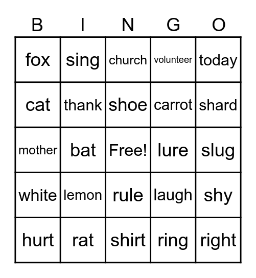 Sound Bingo (for JELL1st) Bingo Card