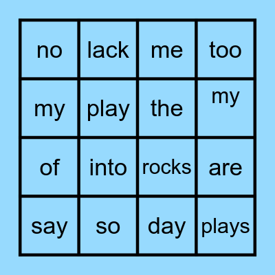 Heart Word Bingo 4+ Bingo Card