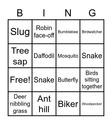 Signs of Spring Bingo Card