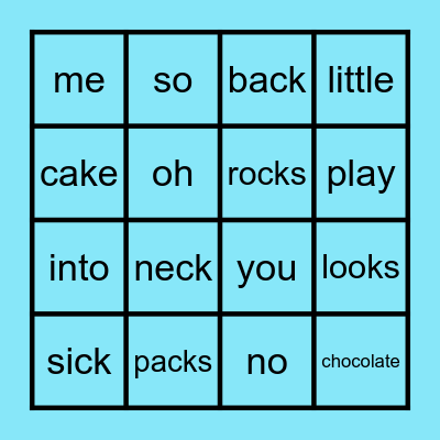 Heart Word Bingo 4+ Bingo Card