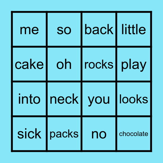 Heart Word Bingo 4+ Bingo Card