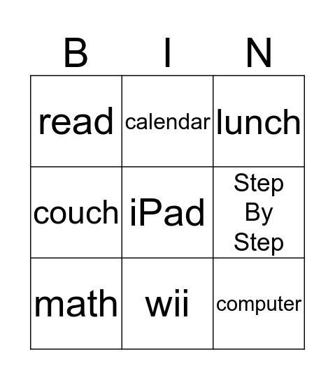 Classroom BINGO Card