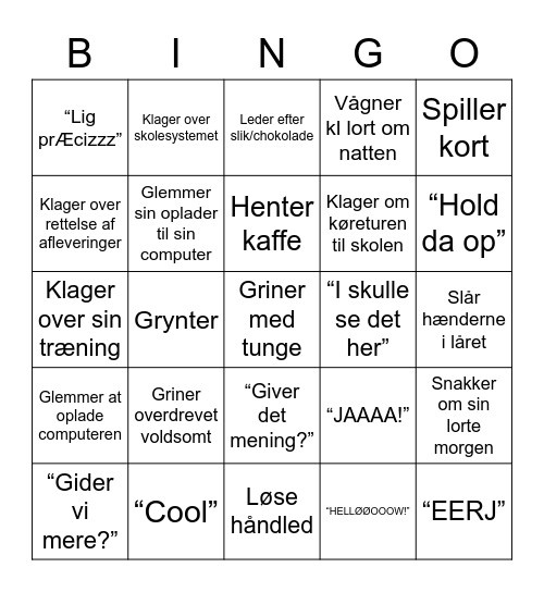 Ole Bo Bingo Card